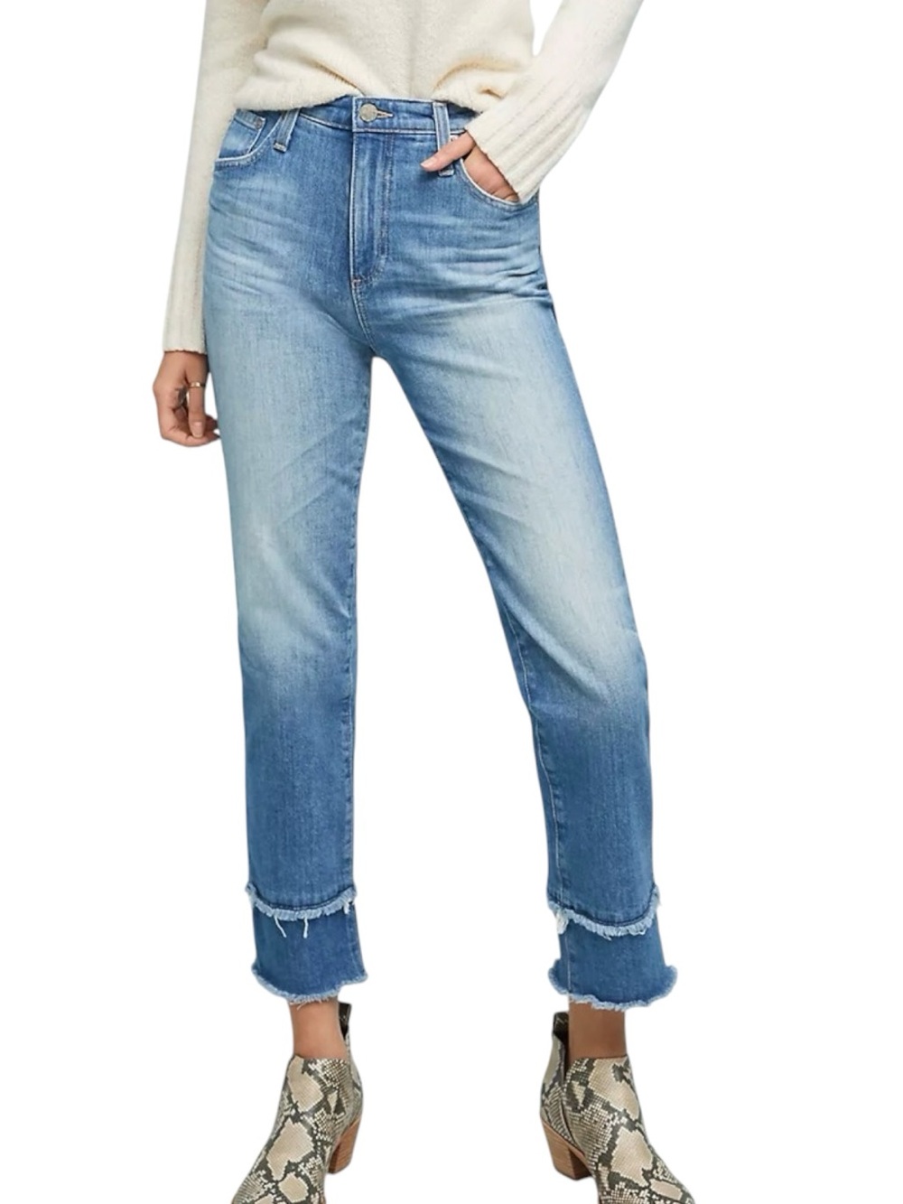 AG Jeans Isabelle 13 Years Awe High Rise Straight Crop Raw Hem Made USA 26